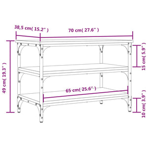 vidaXL Schuhbank Schwarz 70x38,5x49 cm Holzwerkstoff