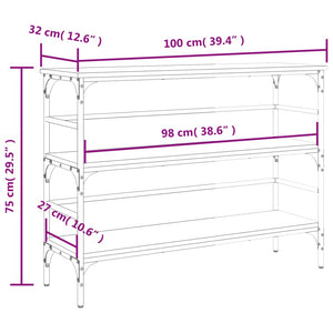 vidaXL Konsolentisch Sonoma-Eiche 100x32x75 cm Holzwerkstoff