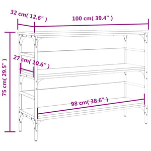 Konsolentisch Räuchereiche 100x32x75 cm Holzwerkstoff Stilecasa