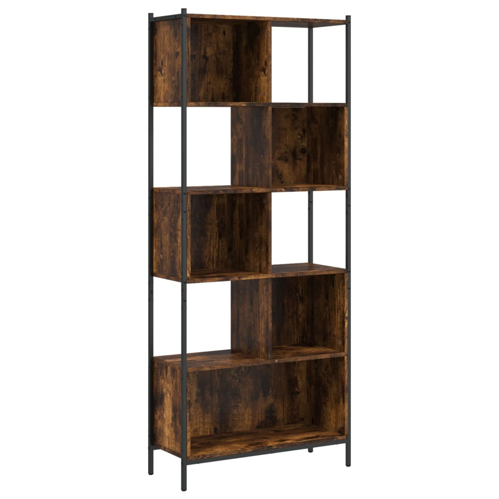 Bücherregal Räuchereiche 72x28x172 cm Holzwerkstoff Stilecasa