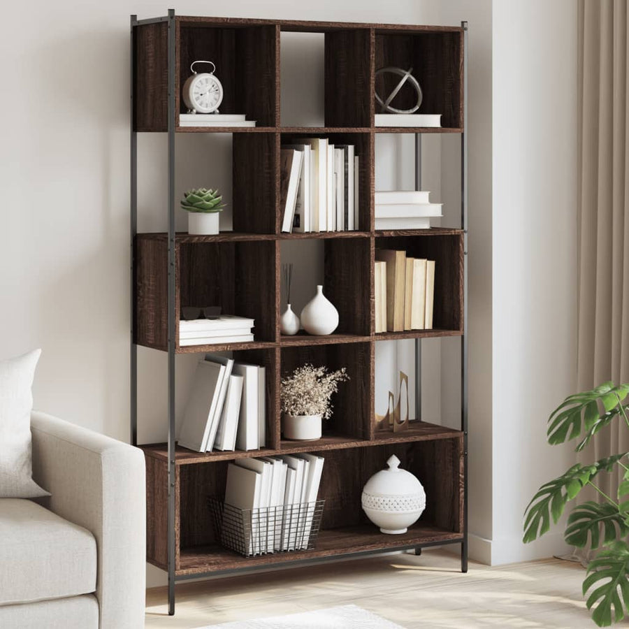 Bücherregal Braun Eichen-Optik 102x28x172 cm Holzwerkstoff Stilecasa