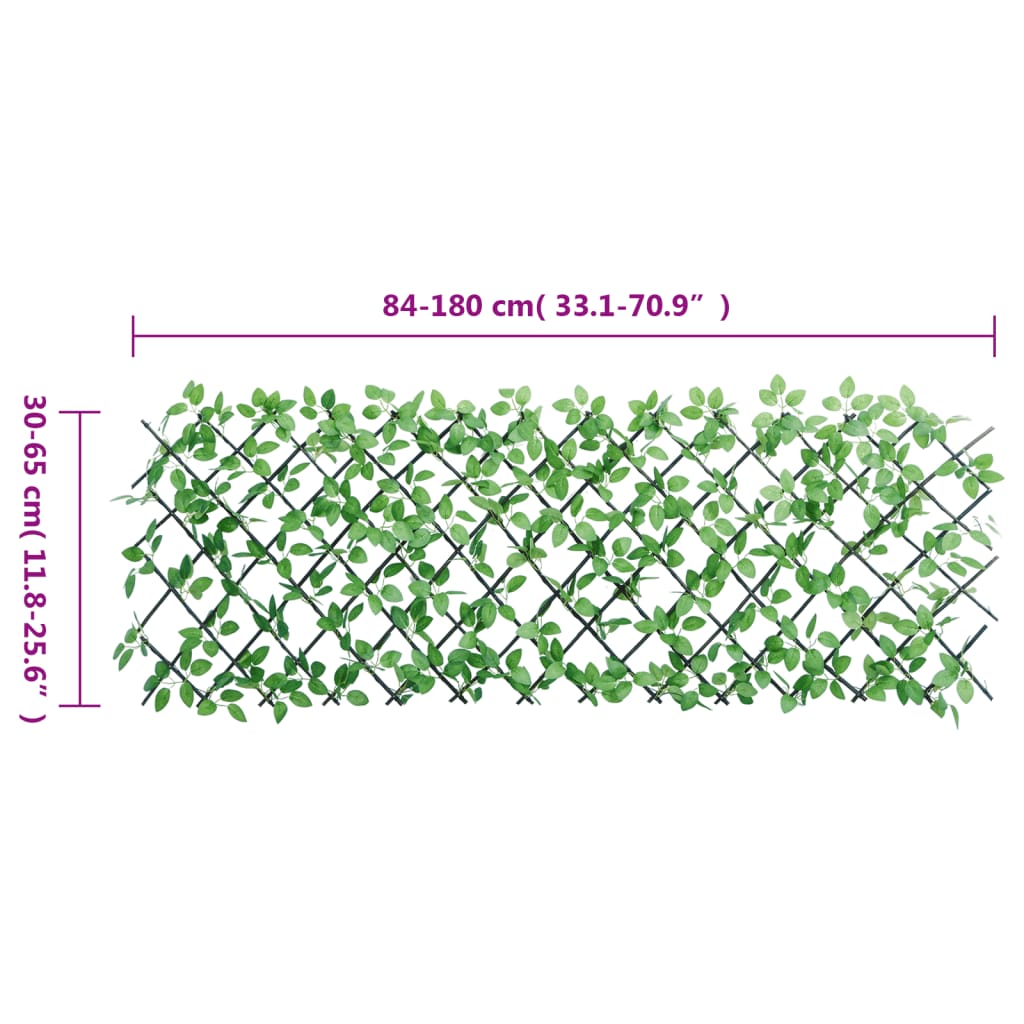 vidaXL Rankgitter mit Künstlichem Efeu Erweiterbar Grün 180x65 cm