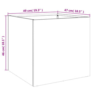 Pflanzkübel Silbern 49x47x46 cm Verzinkter Stahl Stilecasa