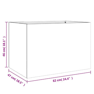 Pflanzkübel Silbern 62x47x46 cm Edelstahl