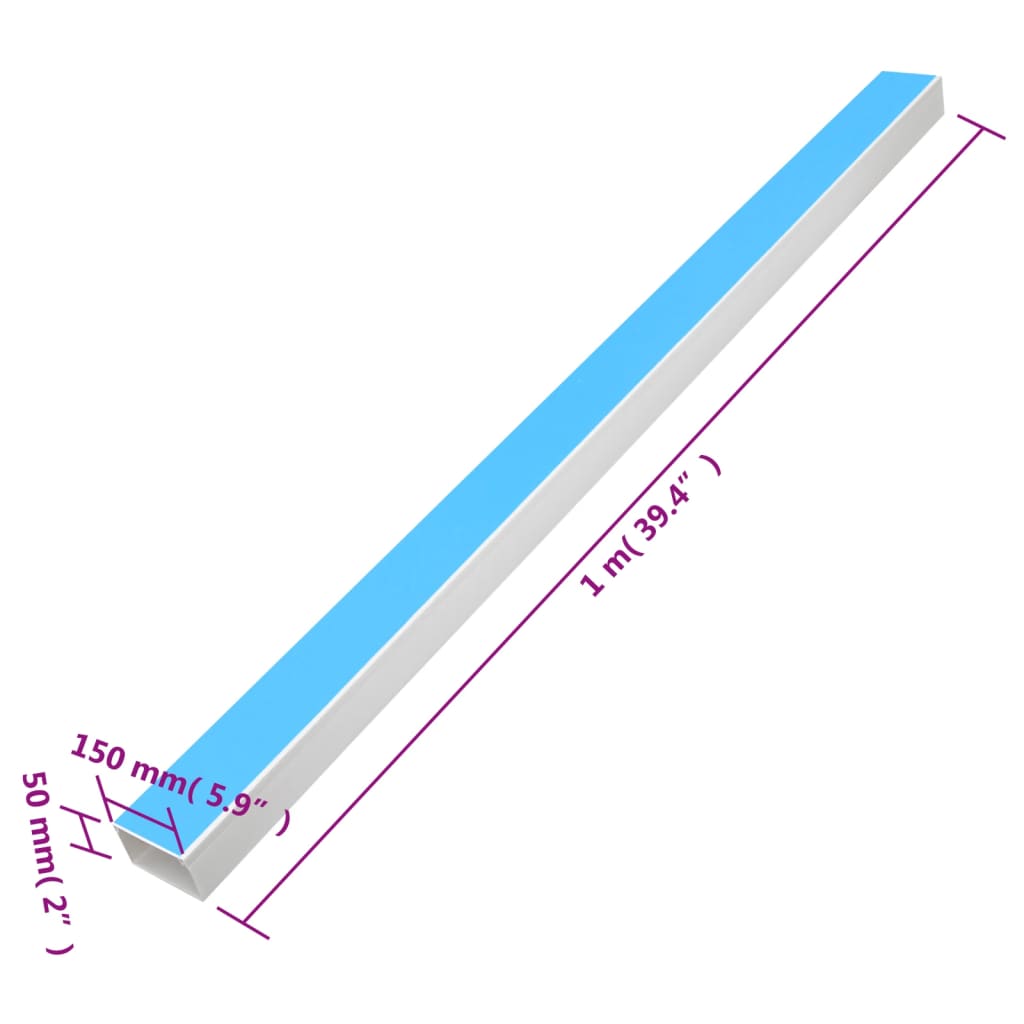 vidaXL Kabelkanäle Selbstklebend 150x50 mm 10 m PVC