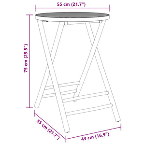 vidaXL 3-tlg. Bistro-Set Klappbar mit Dunkelgrauen Kissen Bambus