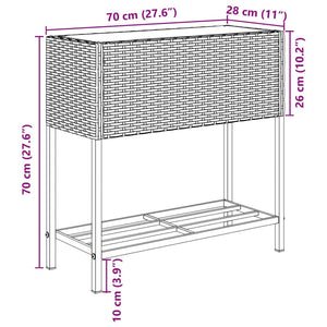 Hochbeete mit Ablage 2 Stk. Braun 70x28x70 cm Poly Rattan