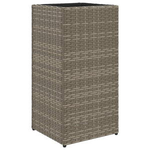 Pflanzkübel 2 Stk. Grau 30x30x60 cm Poly Rattan