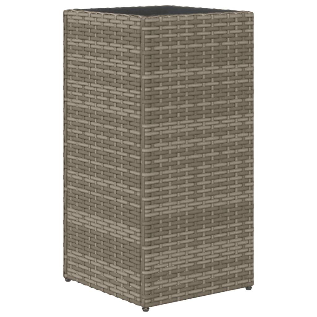 Pflanzkübel 2 Stk. Grau 30x30x60 cm Poly Rattan