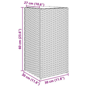 Pflanzkübel 2 Stk. Grau 30x30x60 cm Poly Rattan