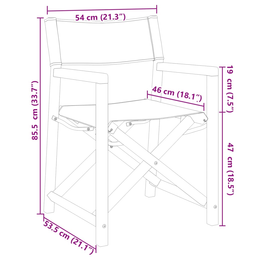 vidaXL Klappbare Gartenstühle 4 Stk. Cremeweiß Stoff