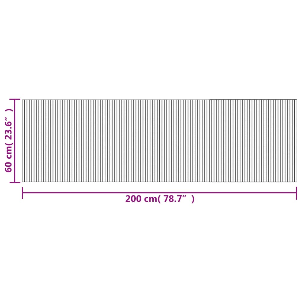 vidaXL Teppich Rechteckig Braun 60x200 cm Bambus