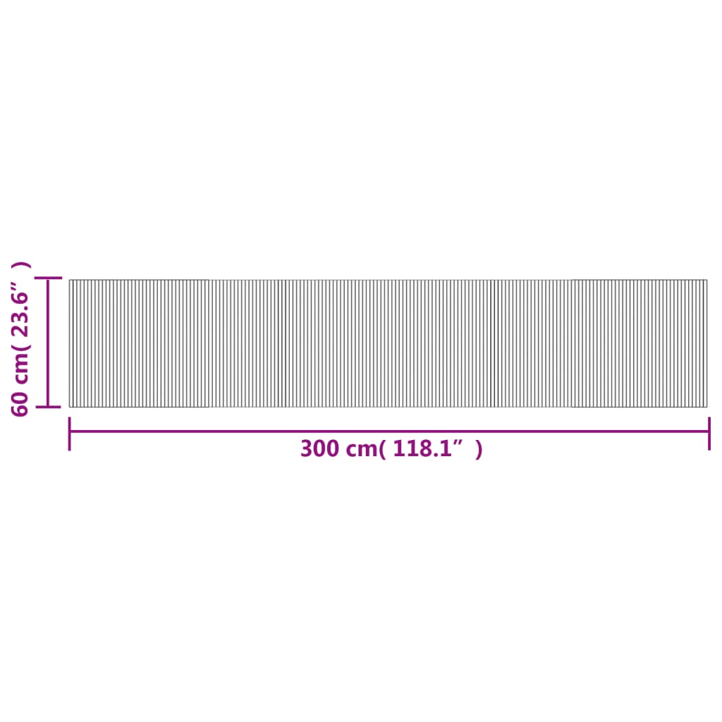 vidaXL Teppich Rechteckig Braun 60x300 cm Bambus