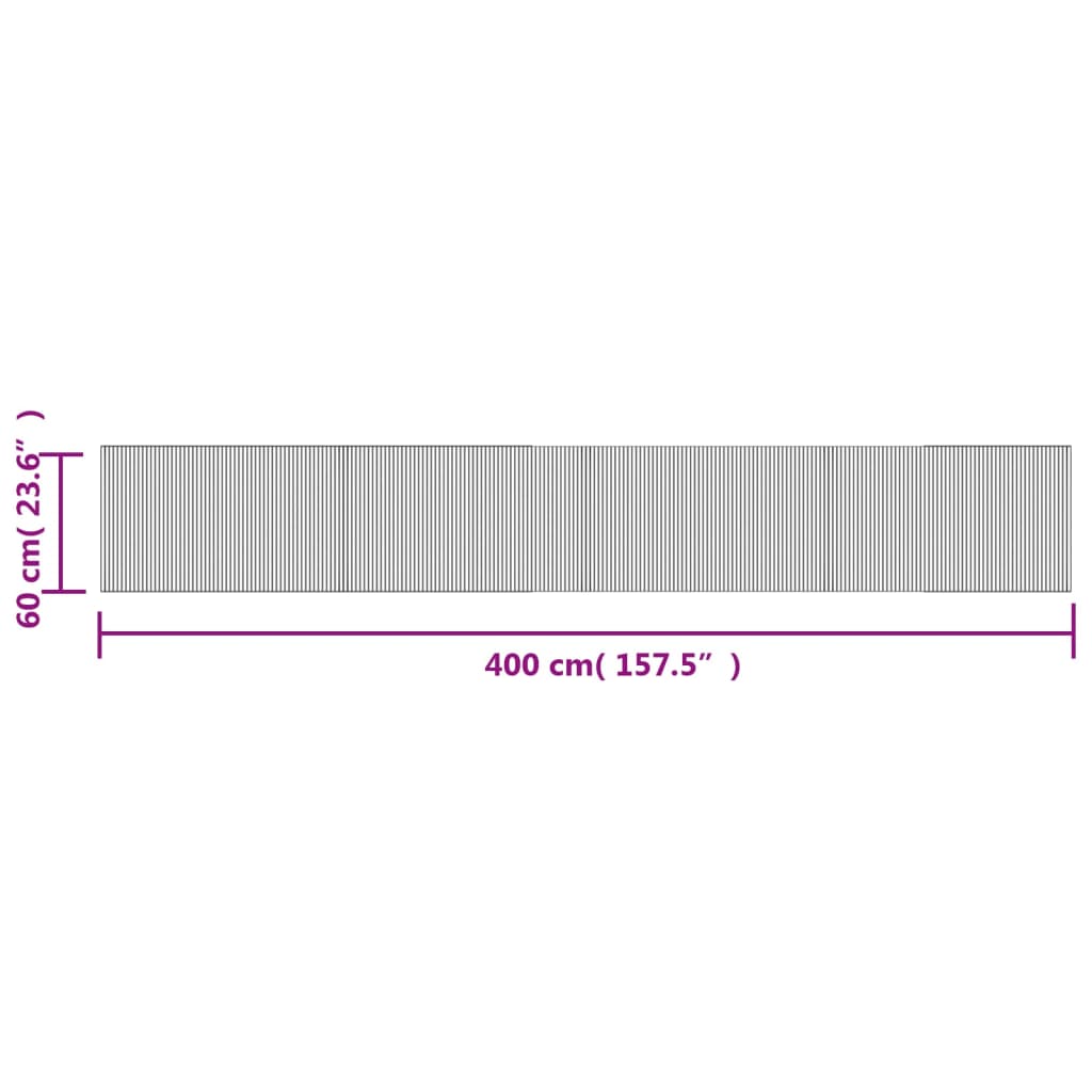 vidaXL Teppich Rechteckig Braun 60x400 cm Bambus