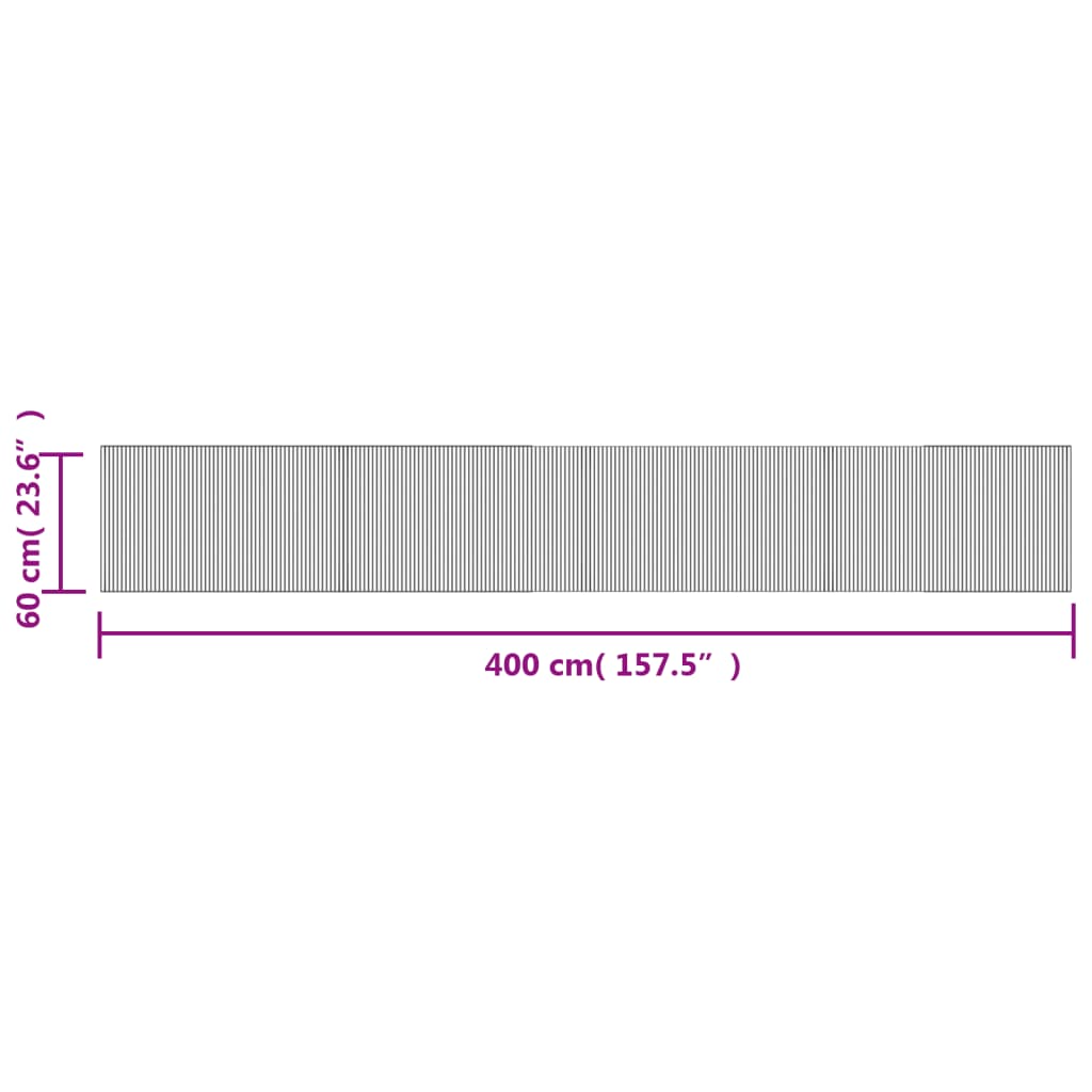 vidaXL Teppich Rechteckig Hell Natur 60x400 cm Bambus