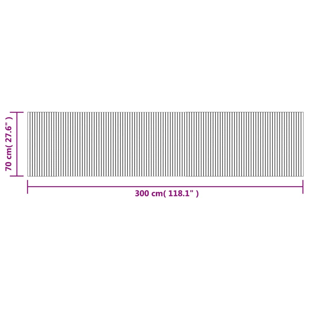 vidaXL Teppich Rechteckig Dunkelbraun 70x300 cm Bambus