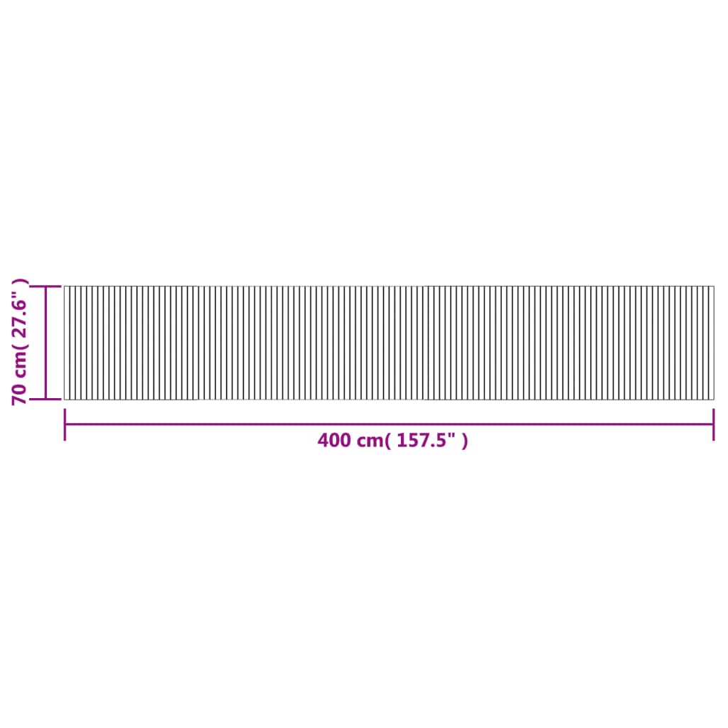 vidaXL Teppich Rechteckig Grau 70x400 cm Bambus