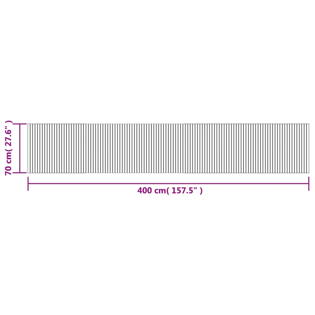 vidaXL Teppich Rechteckig Dunkelbraun 70x400 cm Bambus