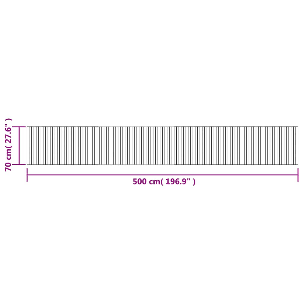 vidaXL Teppich Rechteckig Natur 70x500 cm Bambus