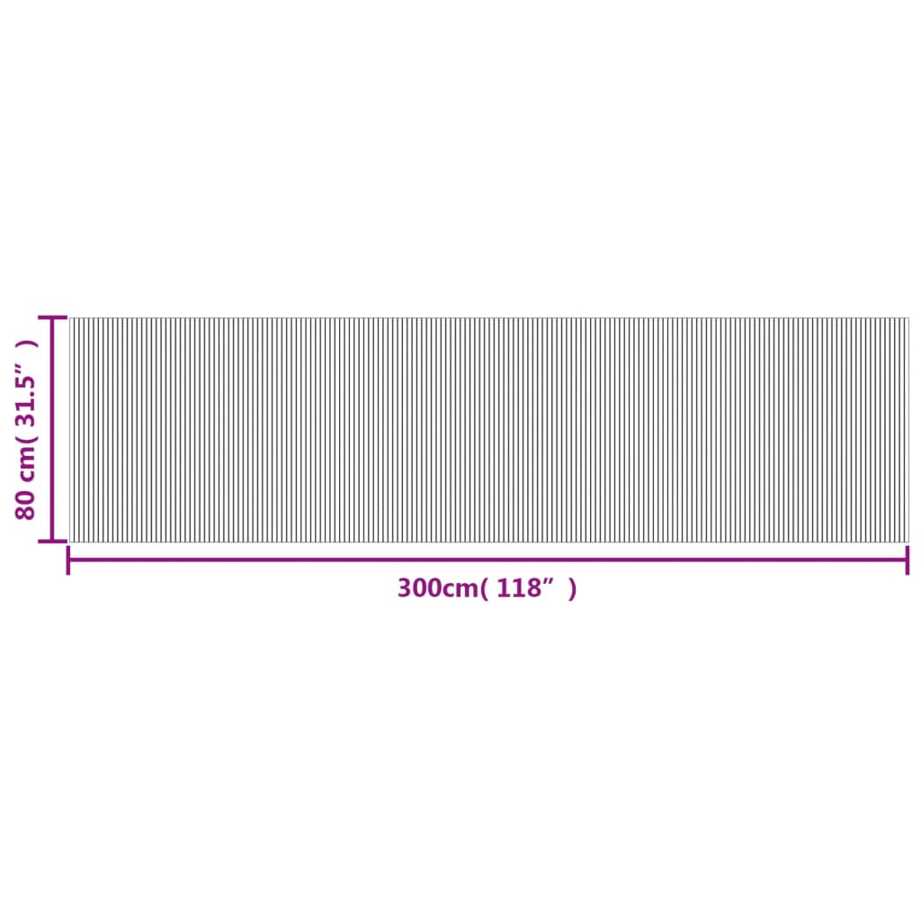 vidaXL Teppich Rechteckig Schwarz 80x300 cm Bambus