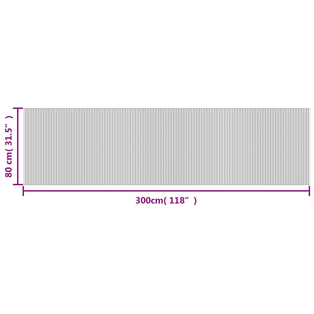 vidaXL Teppich Rechteckig Braun 80x300 cm Bambus