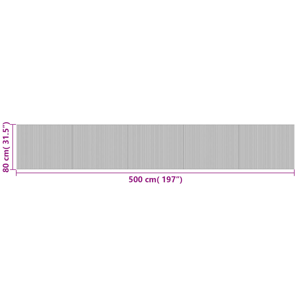 vidaXL Teppich Rechteckig Hell Natur 80x500 cm Bambus