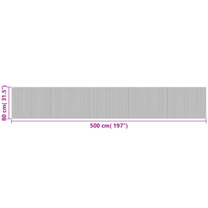 vidaXL Teppich Rechteckig Dunkelbraun 80x500 cm Bambus