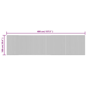 vidaXL Teppich Rechteckig Braun 100x400 cm Bambus