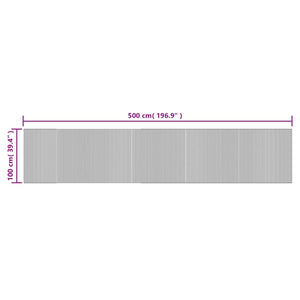 vidaXL Teppich Rechteckig Dunkelbraun 100x500 cm Bambus