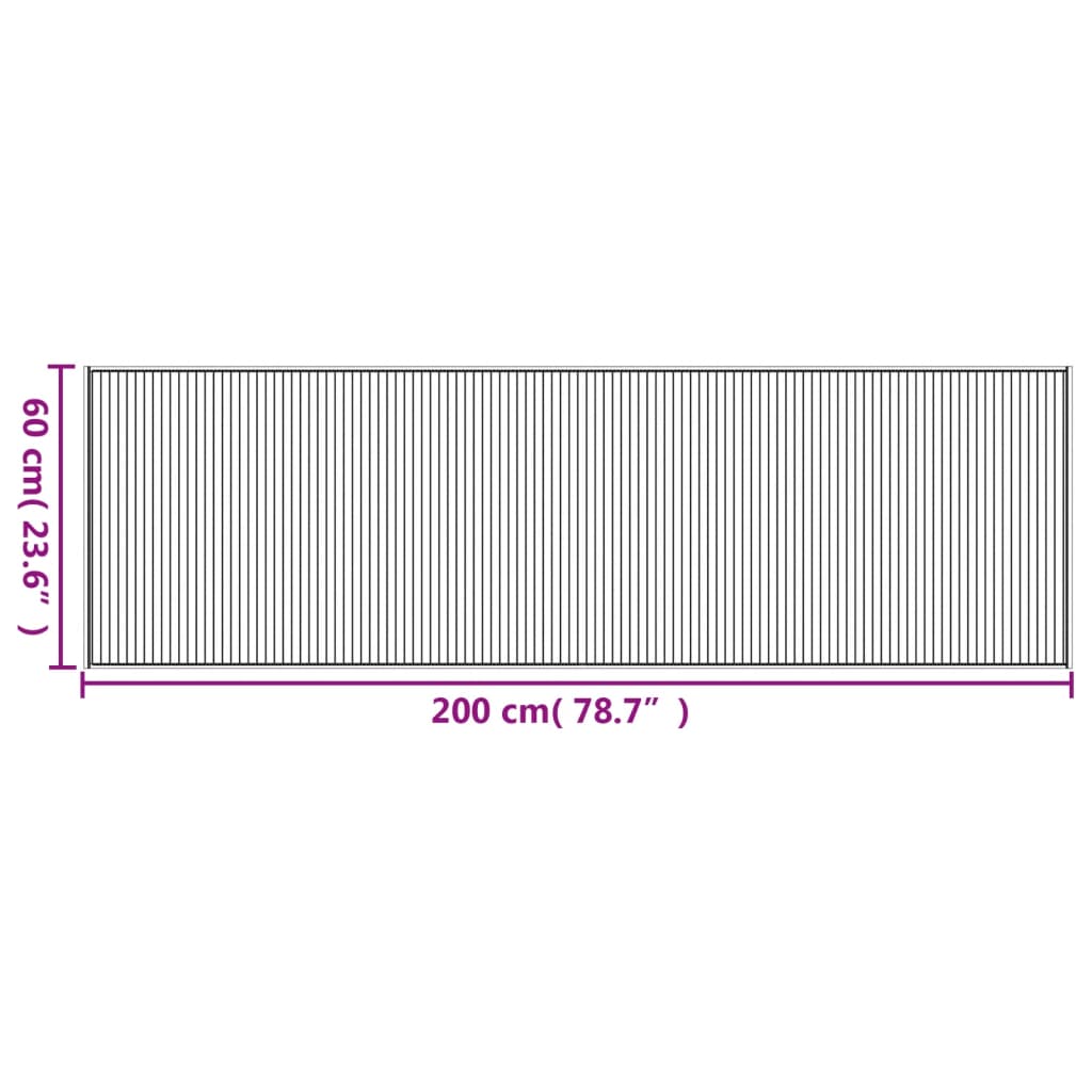 vidaXL Teppich Rechteckig Dunkelbraun 60x200 cm Bambus