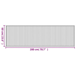 vidaXL Teppich Rechteckig Dunkelbraun 60x200 cm Bambus