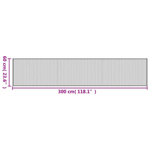 vidaXL Teppich Rechteckig Grau 60x300 cm Bambus