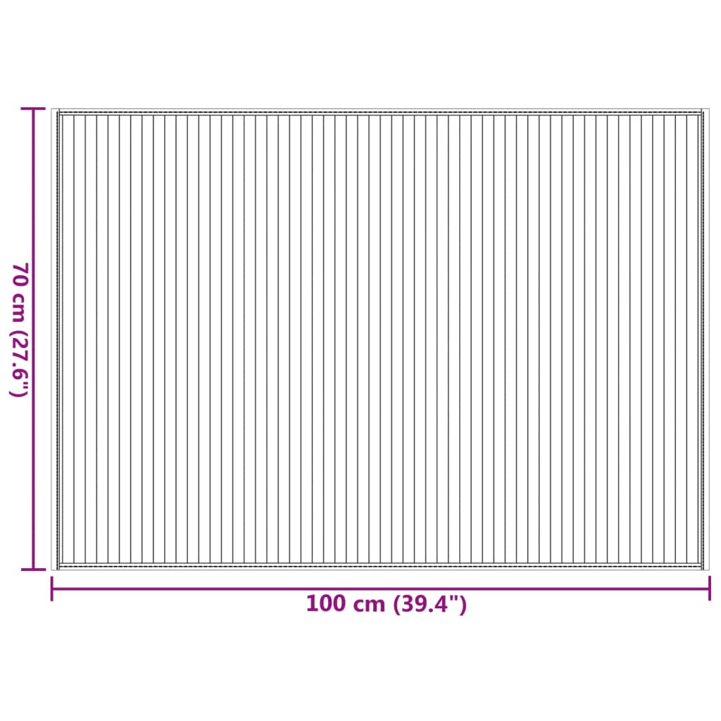 Teppich Rechteckig Braun 70x100 cm Bambus