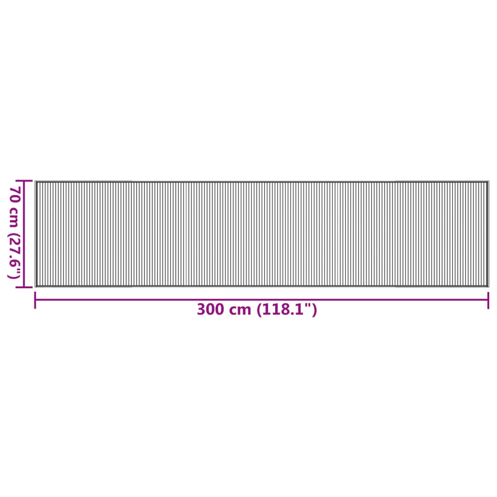 vidaXL Teppich Rechteckig Braun 70x300 cm Bambus