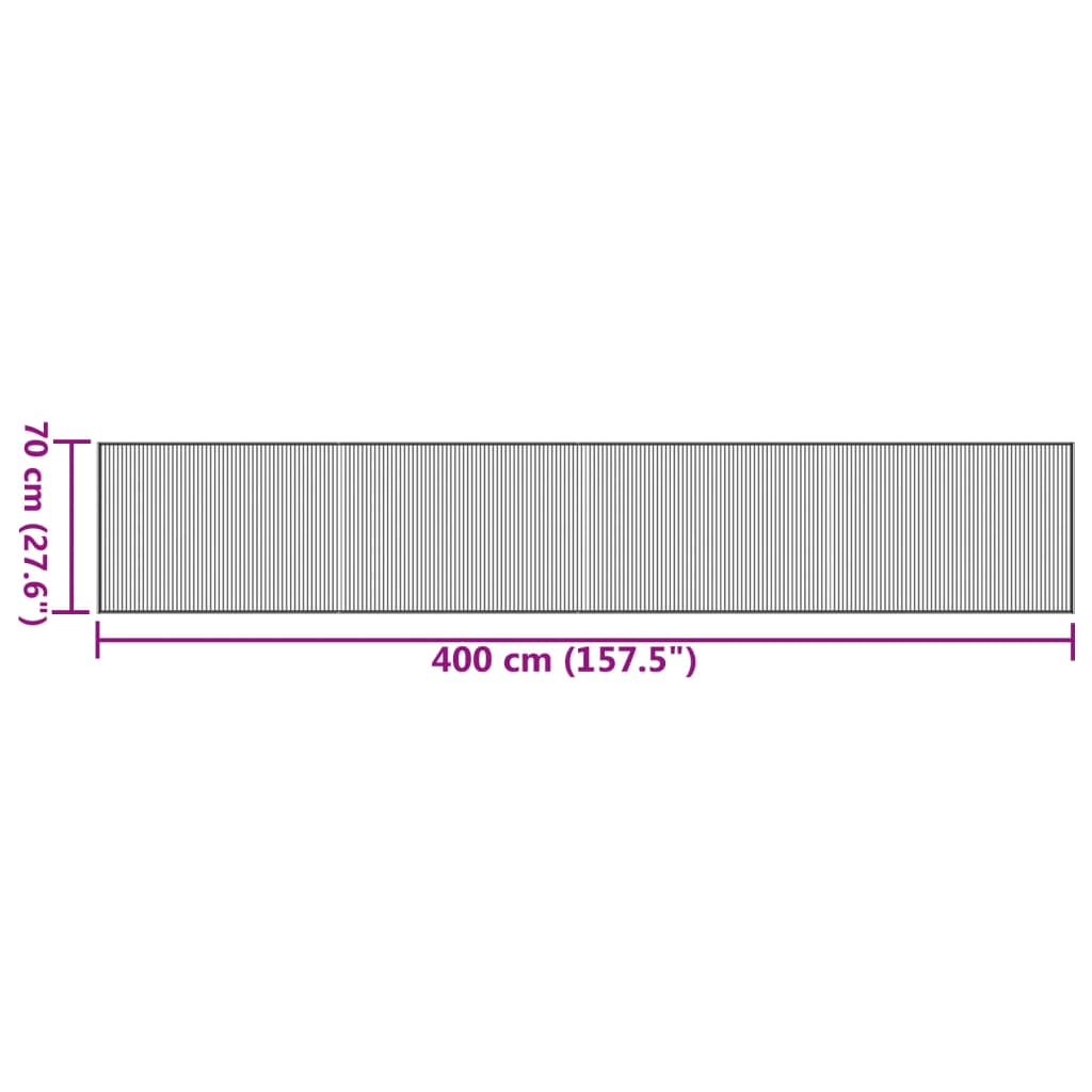 vidaXL Teppich Rechteckig Dunkelbraun 70x400 cm Bambus