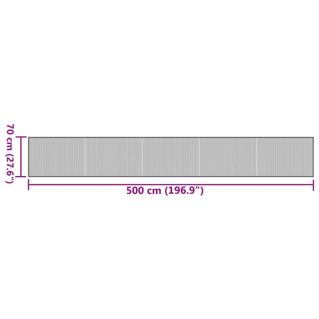 vidaXL Teppich Rechteckig Braun 70x500 cm Bambus