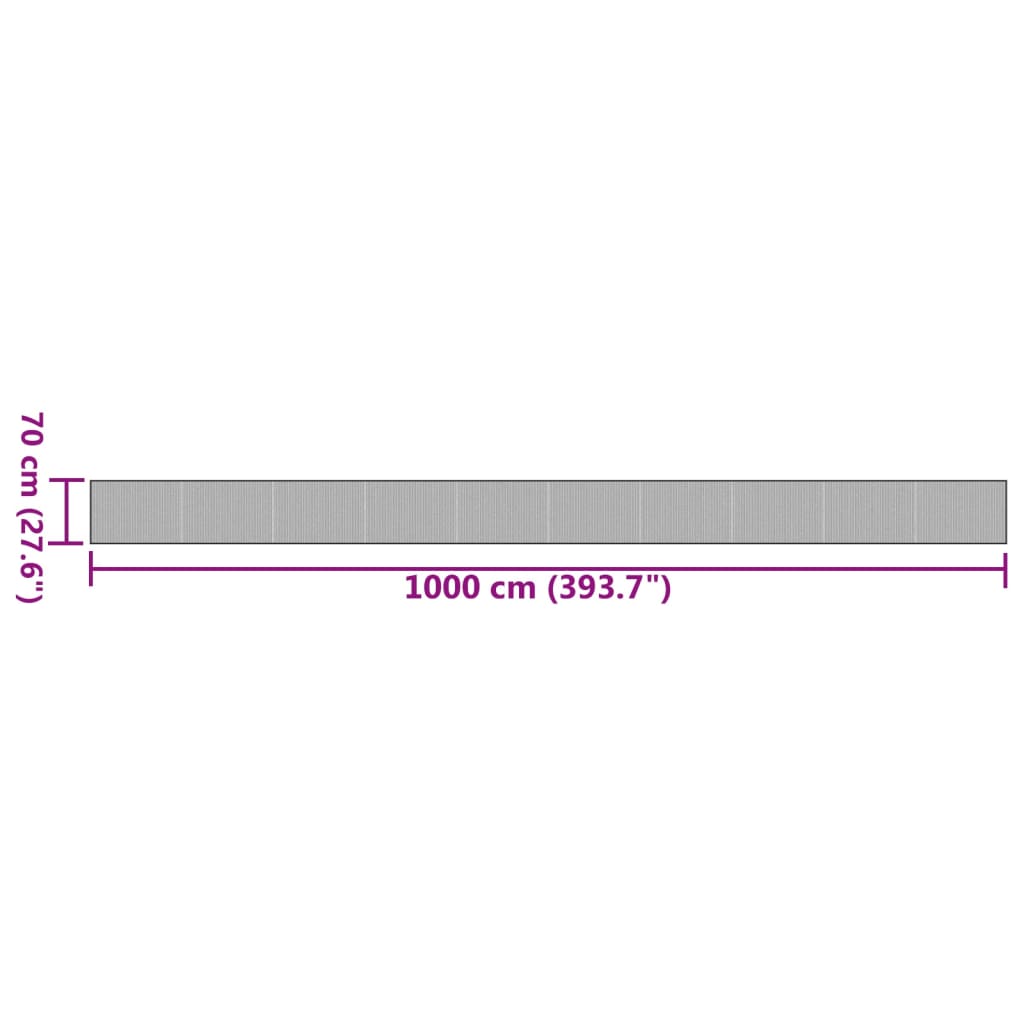 vidaXL Teppich Rechteckig Grau 70x1000 cm Bambus