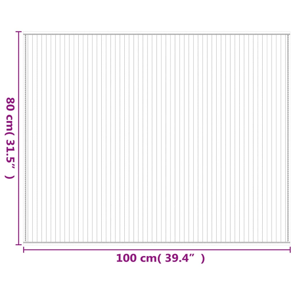 vidaXL Teppich Rechteckig Natur 80x100 cm Bambus