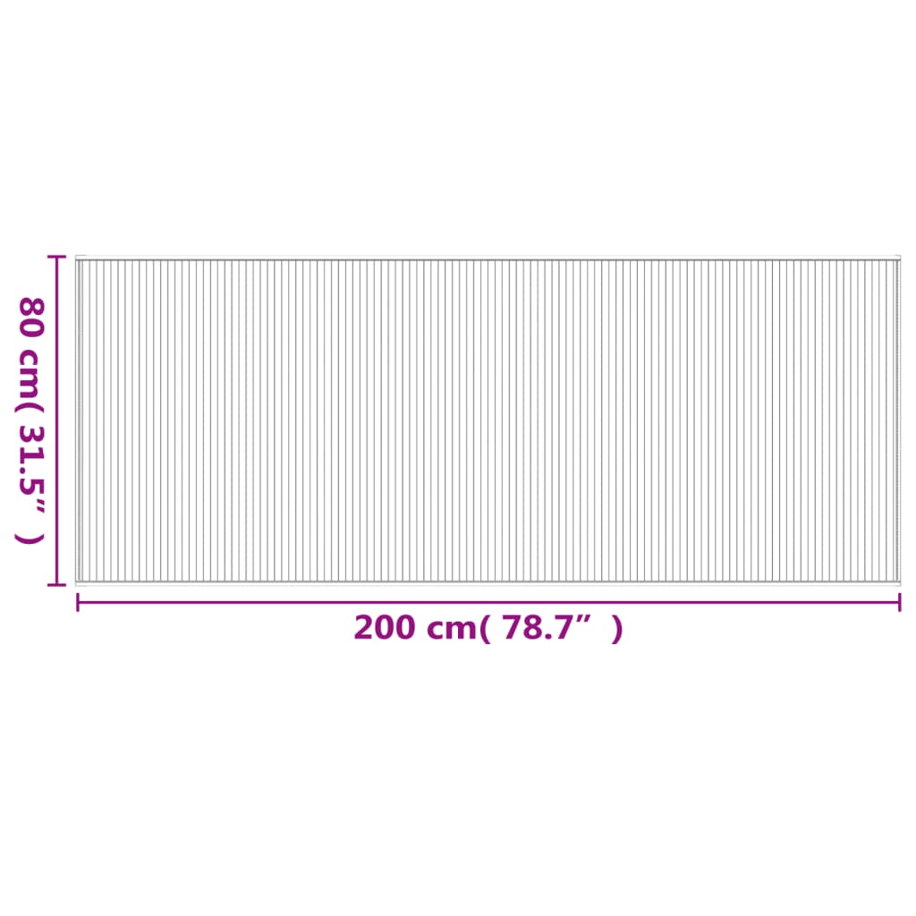 Teppich Rechteckig Braun 80x200 cm Bambus Stilecasa