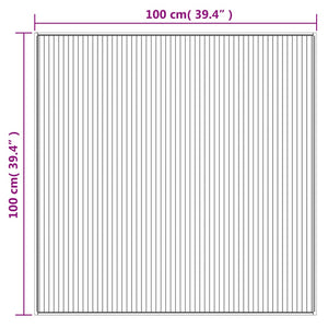 vidaXL Teppich Quadratisch Grau 100x100 cm Bambus