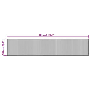 vidaXL Teppich Rechteckig Natur 100x500 cm Bambus