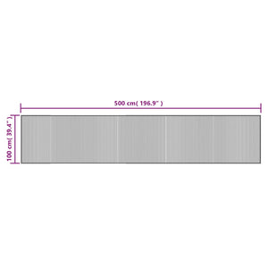 vidaXL Teppich Rechteckig Braun 100x500 cm Bambus