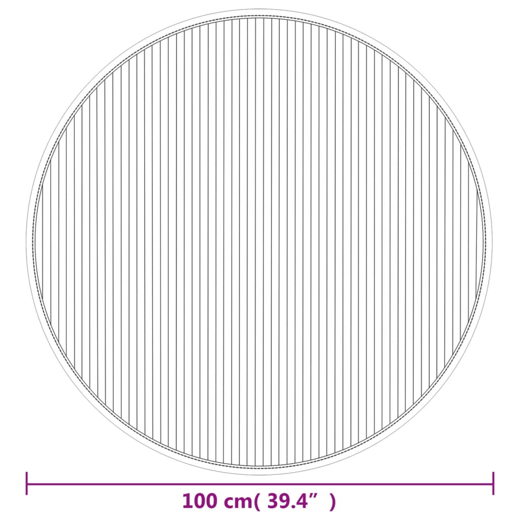 vidaXL Teppich Rund Dunkelbraun 100 cm Bambus