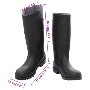 vidaXL Gummistiefel Schwarz Größe 45 PVC