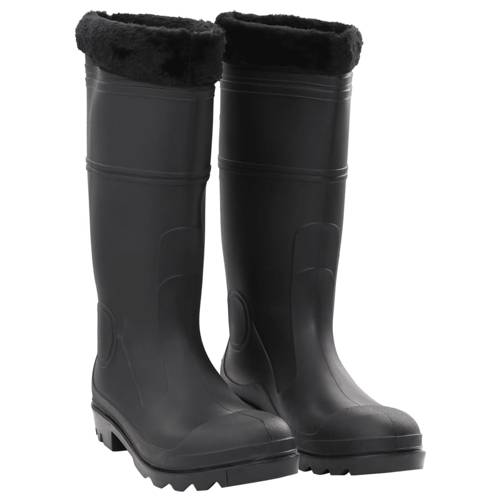 Gummistiefel mit Herausnehmbarem Innenfutter Schwarz Gr. 46 PVC Stilecasa