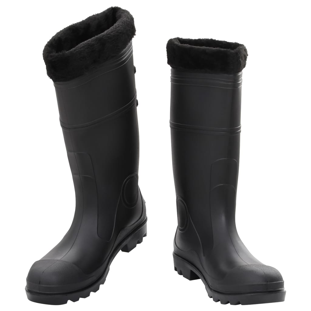 Gummistiefel mit Herausnehmbarem Innenfutter Schwarz Gr. 46 PVC Stilecasa