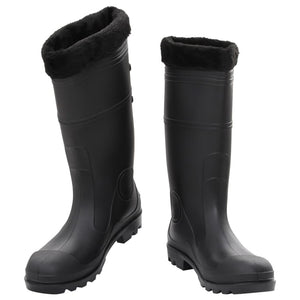 Gummistiefel mit Herausnehmbarem Innenfutter Schwarz Gr. 46 PVC Stilecasa