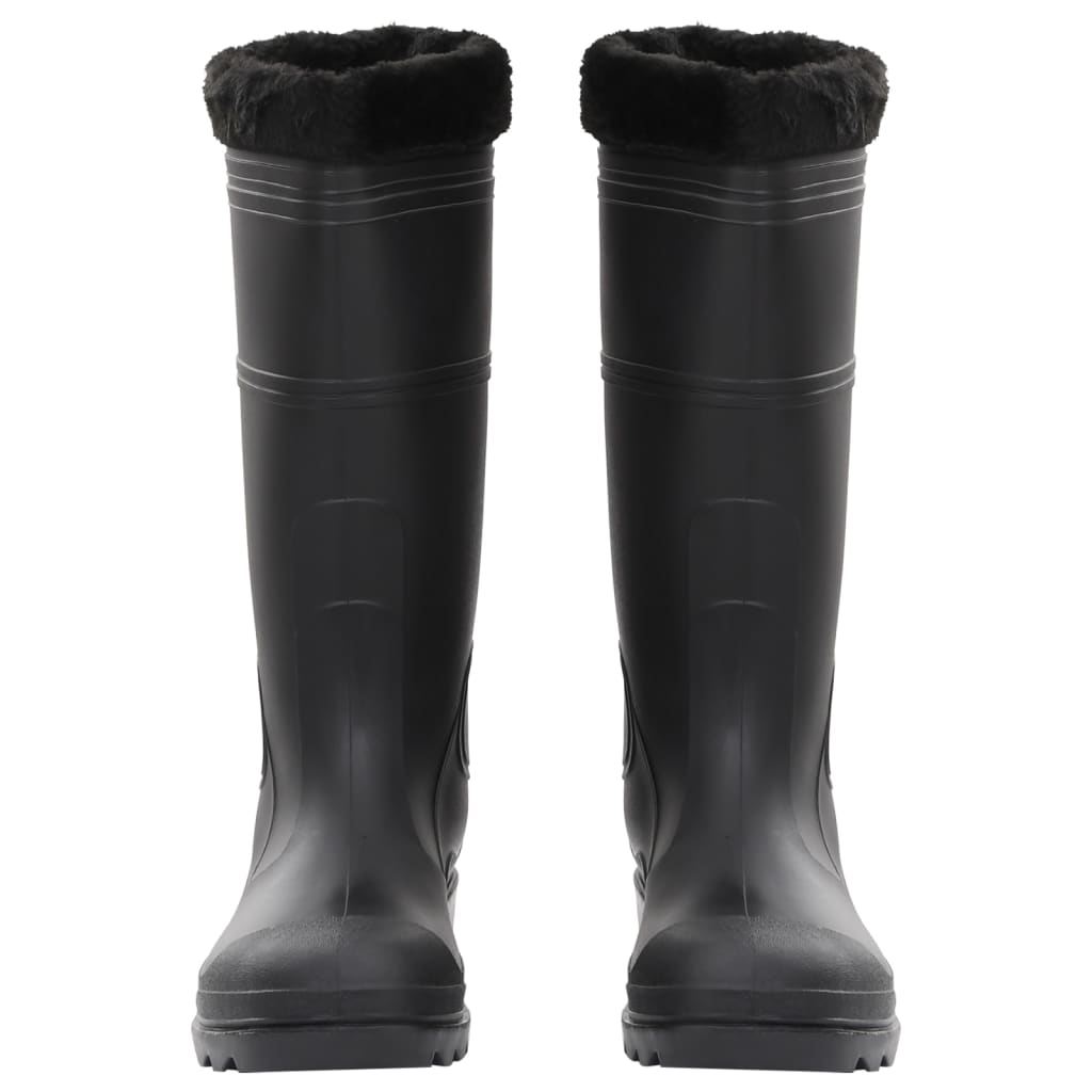 Gummistiefel mit Herausnehmbarem Innenfutter Schwarz Gr. 46 PVC Stilecasa