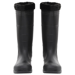 Gummistiefel mit Herausnehmbarem Innenfutter Schwarz Gr. 46 PVC Stilecasa