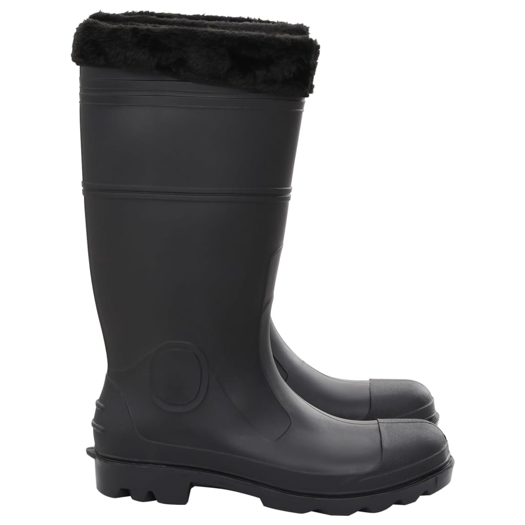 Gummistiefel mit Herausnehmbarem Innenfutter Schwarz Gr. 46 PVC Stilecasa